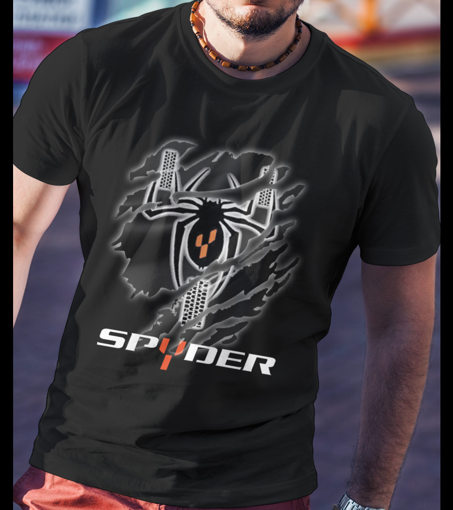 Spyder Black Spider Web Pattern With Claw Marks T-Shirt