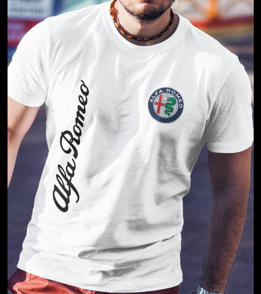 Alfa Romeo Vertical Script With Emblem T-Shirt