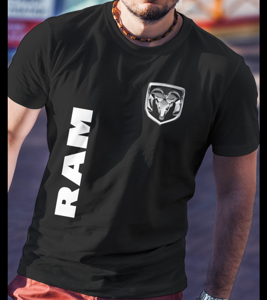 RAM Logo Metallic Emblem Dodge Truck Brand T-Shirt