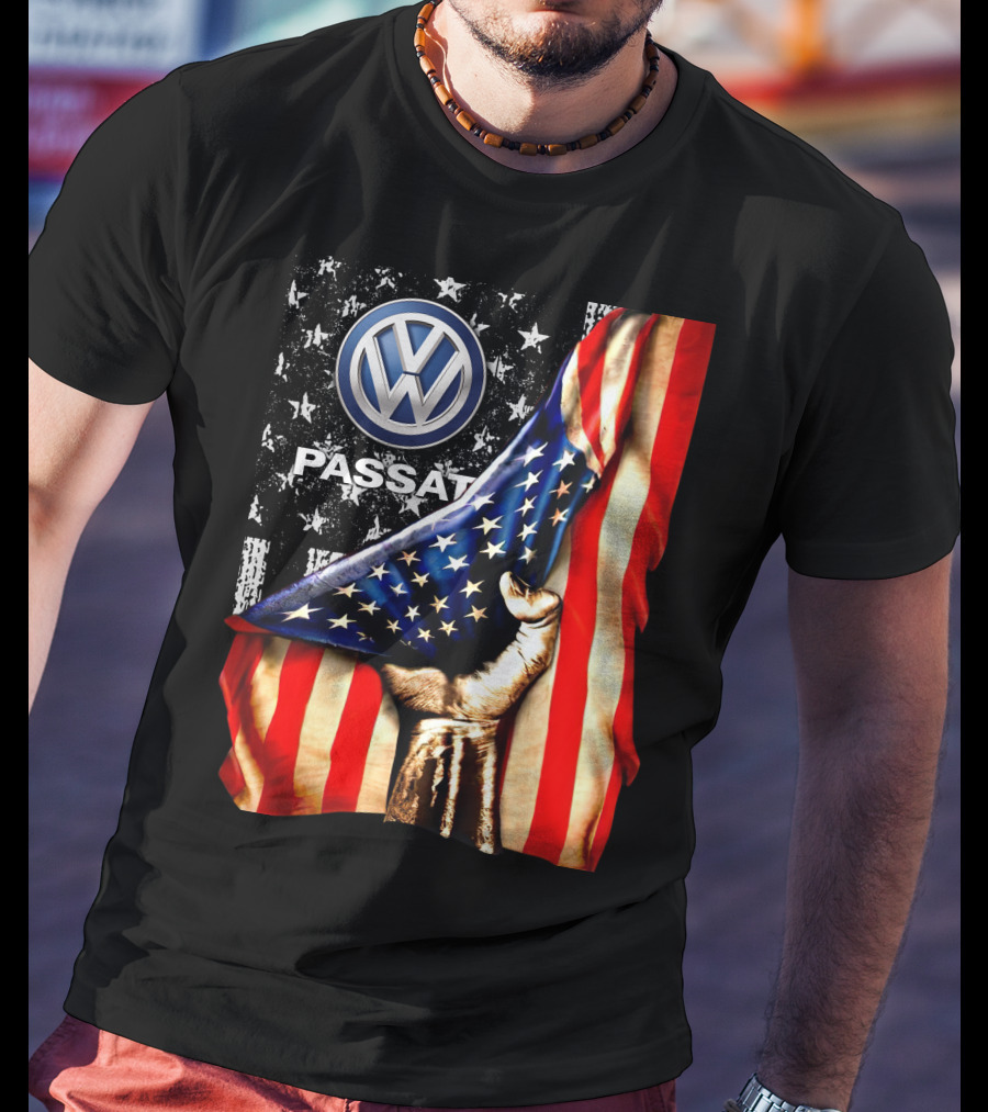Volkswagen Passat American Flag Stars And Stripes Fist T-Shirt