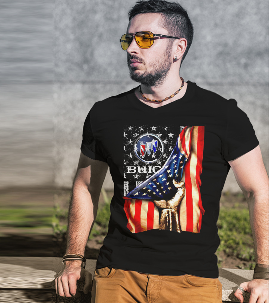 BUICK American Flag Hand Grasp T-Shirt