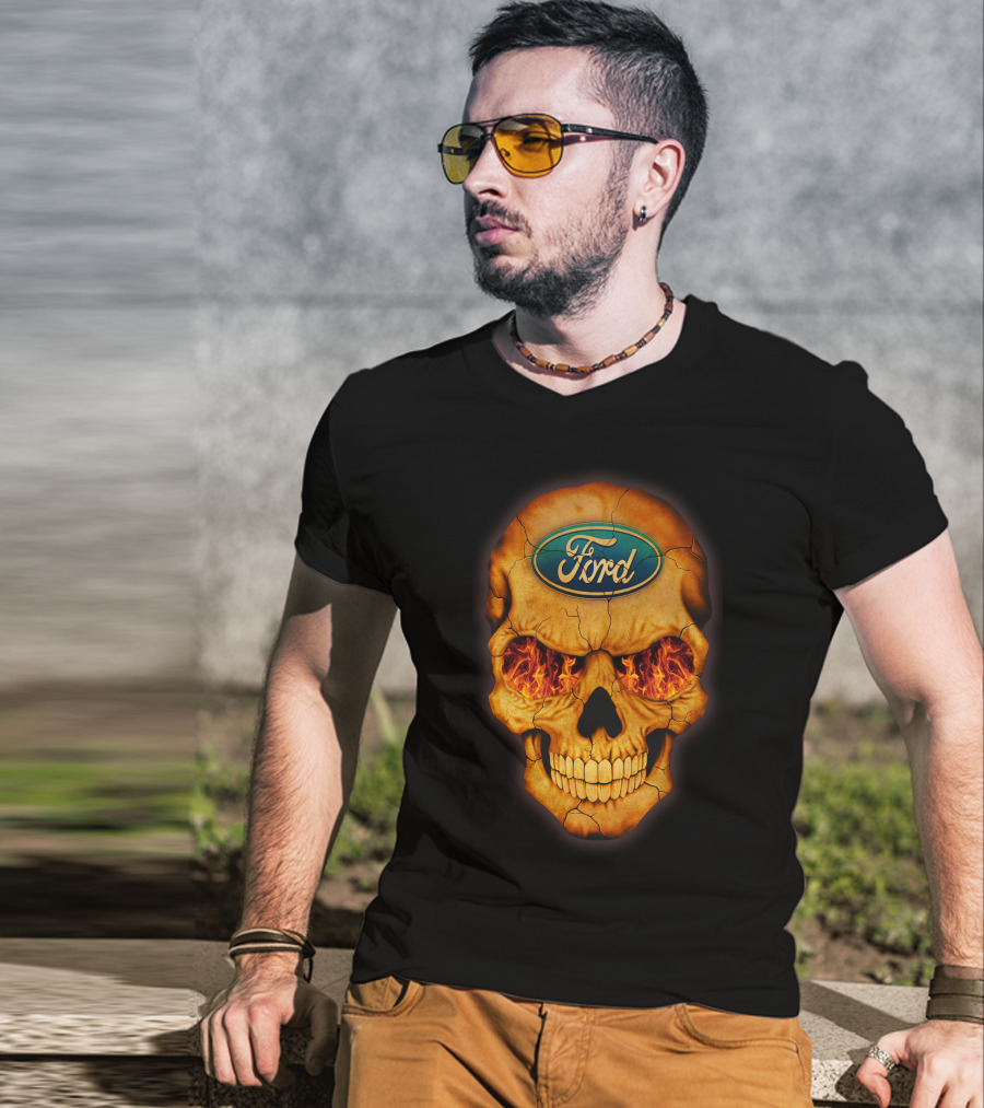 Ford Skull Flaming Eyes T-Shirt