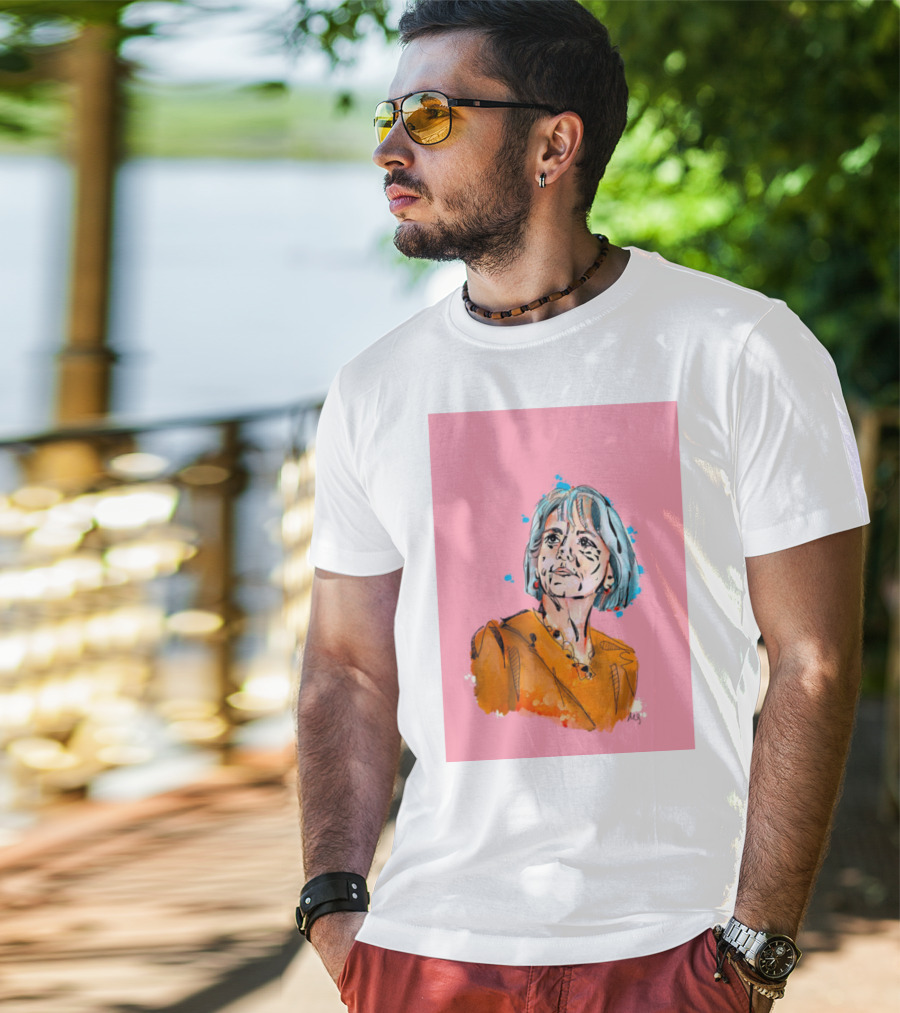 Bonnie Henry Vibrant Portrait On Pink Background T-Shirt