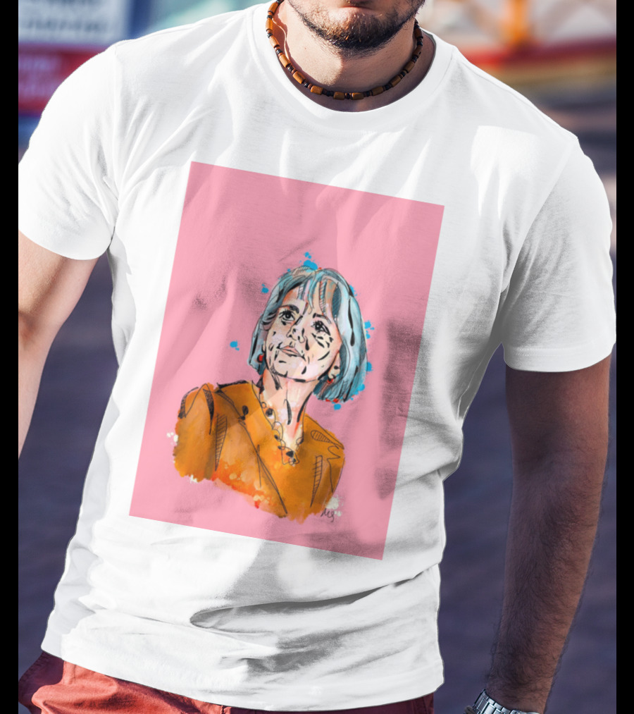 Bonnie Henry Vibrant Portrait On Pink Background T-Shirt
