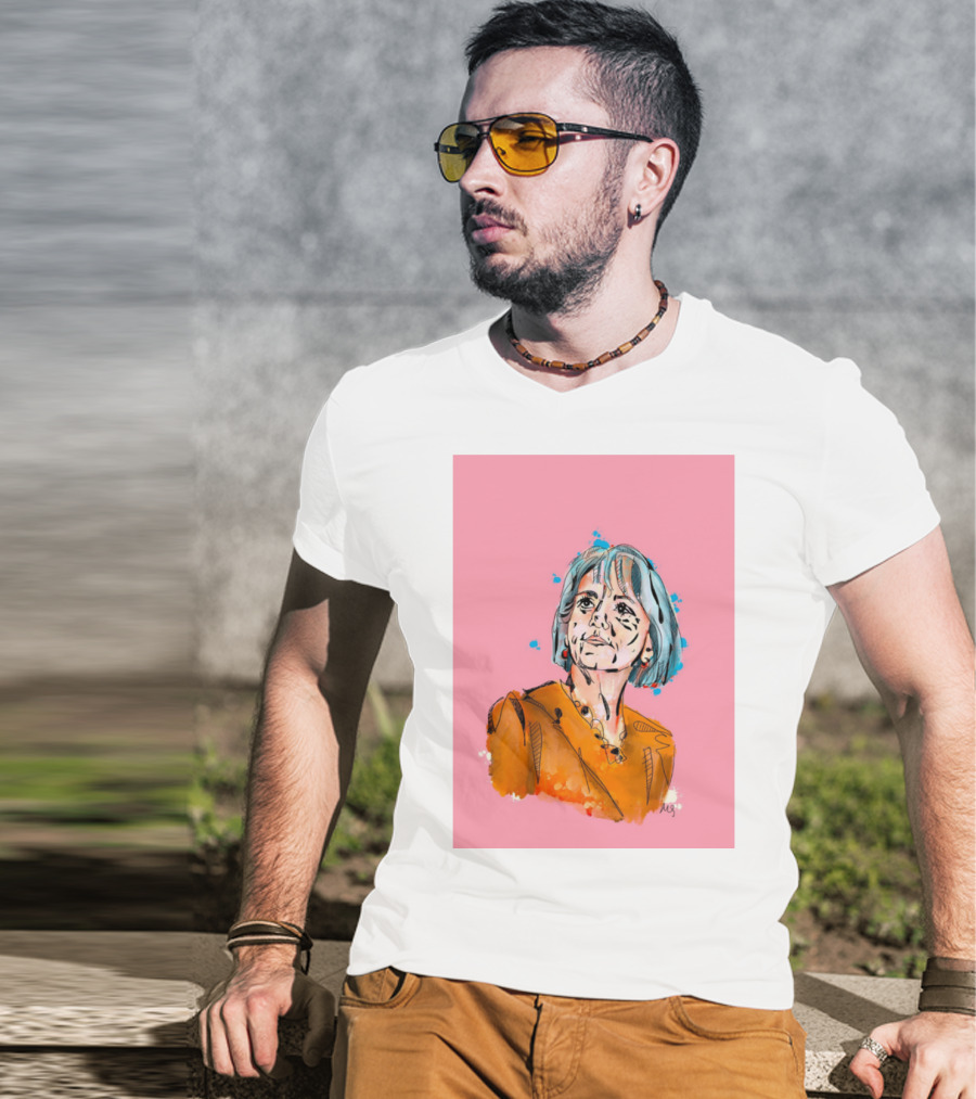Bonnie Henry Vibrant Portrait On Pink Background T-Shirt