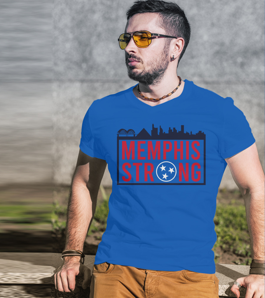 MEMPHIS STRONG Tennessee Skyline Three Stars T-Shirt