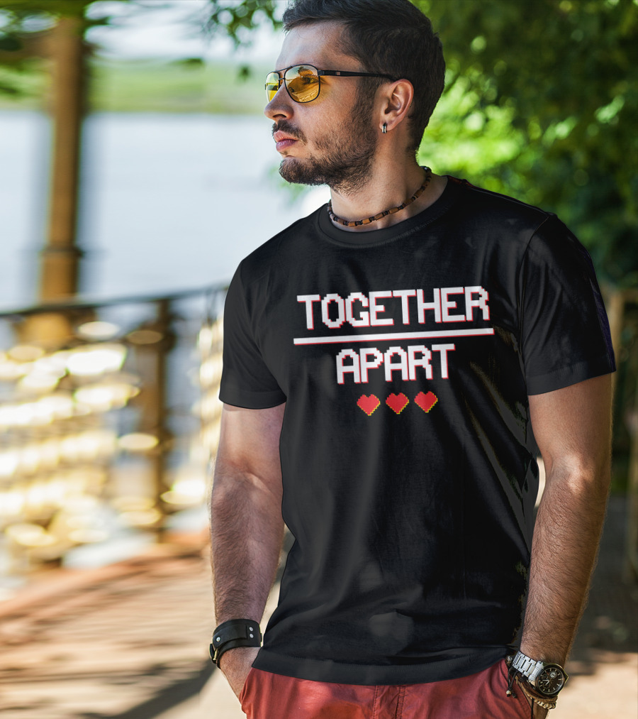 TOGETHER APART Pixel Hearts T-Shirt