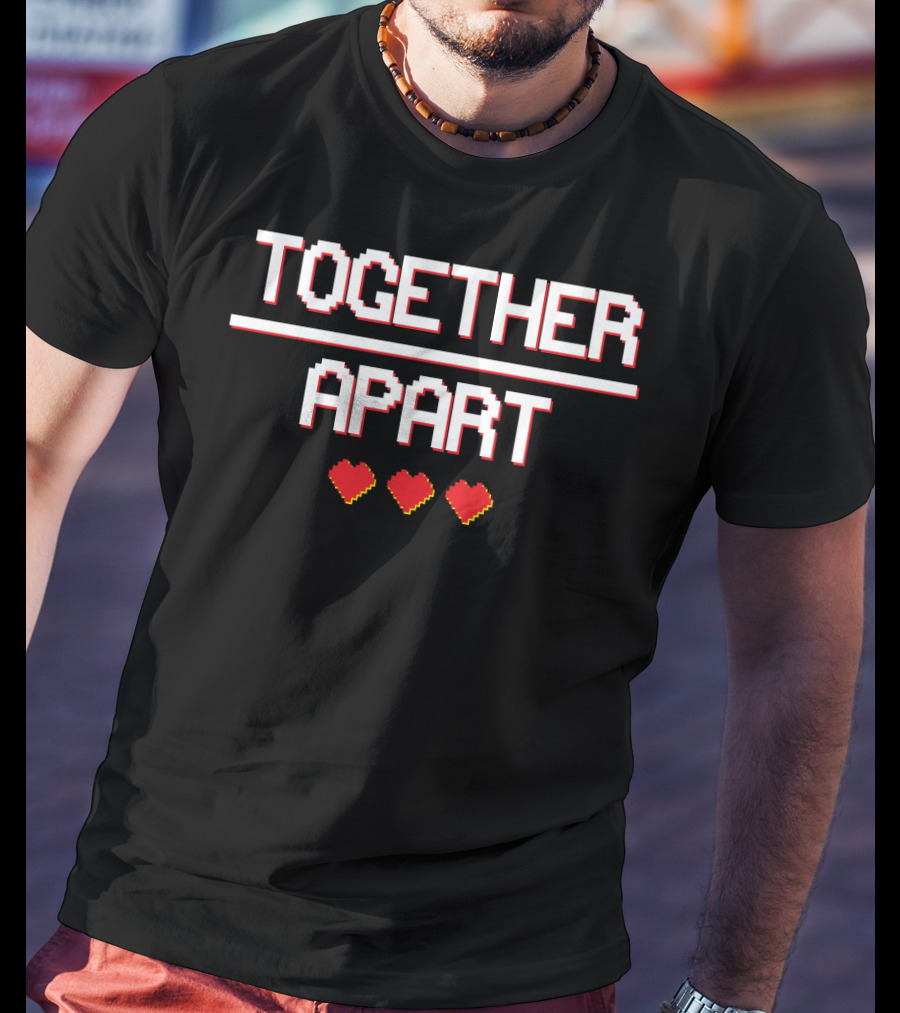 TOGETHER APART Pixel Hearts T-Shirt