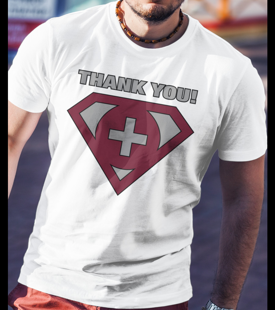 Thank You Superhero Symbol Plus Sign T-Shirt
