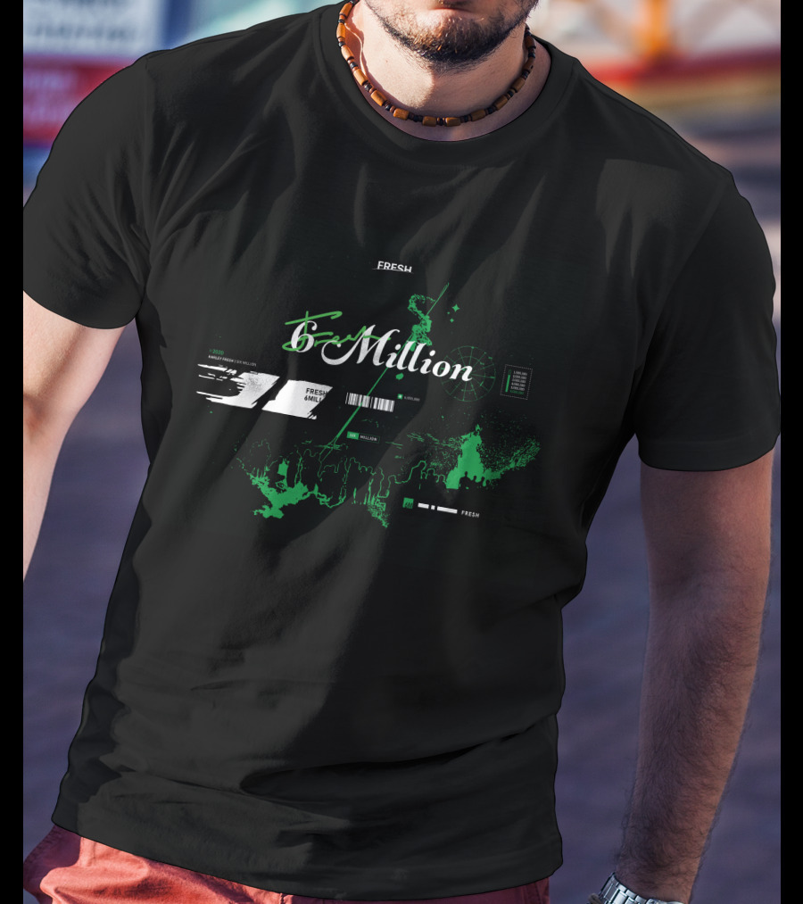 Fresh 6 Million Merch Celebration Green Astronaut T-Shirt