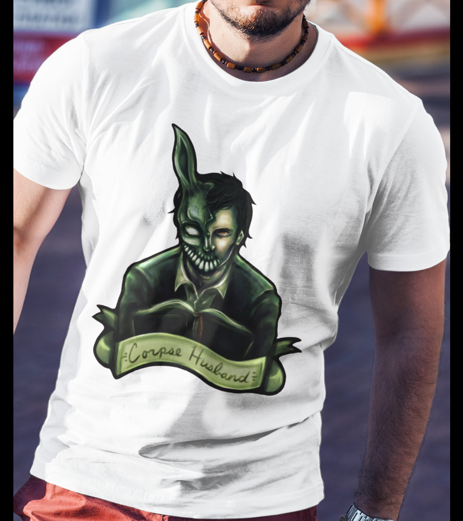 Corpse Husband Half-Mask Grim Monocle Banner T-Shirt