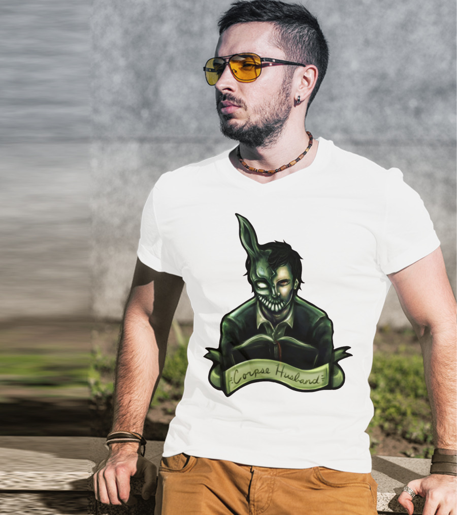 Corpse Husband Half-Mask Grim Monocle Banner T-Shirt