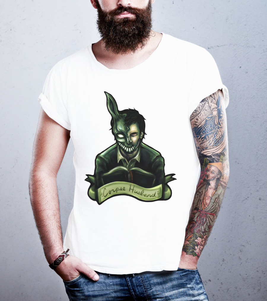 Corpse Husband Half-Mask Grim Monocle Banner T-Shirt