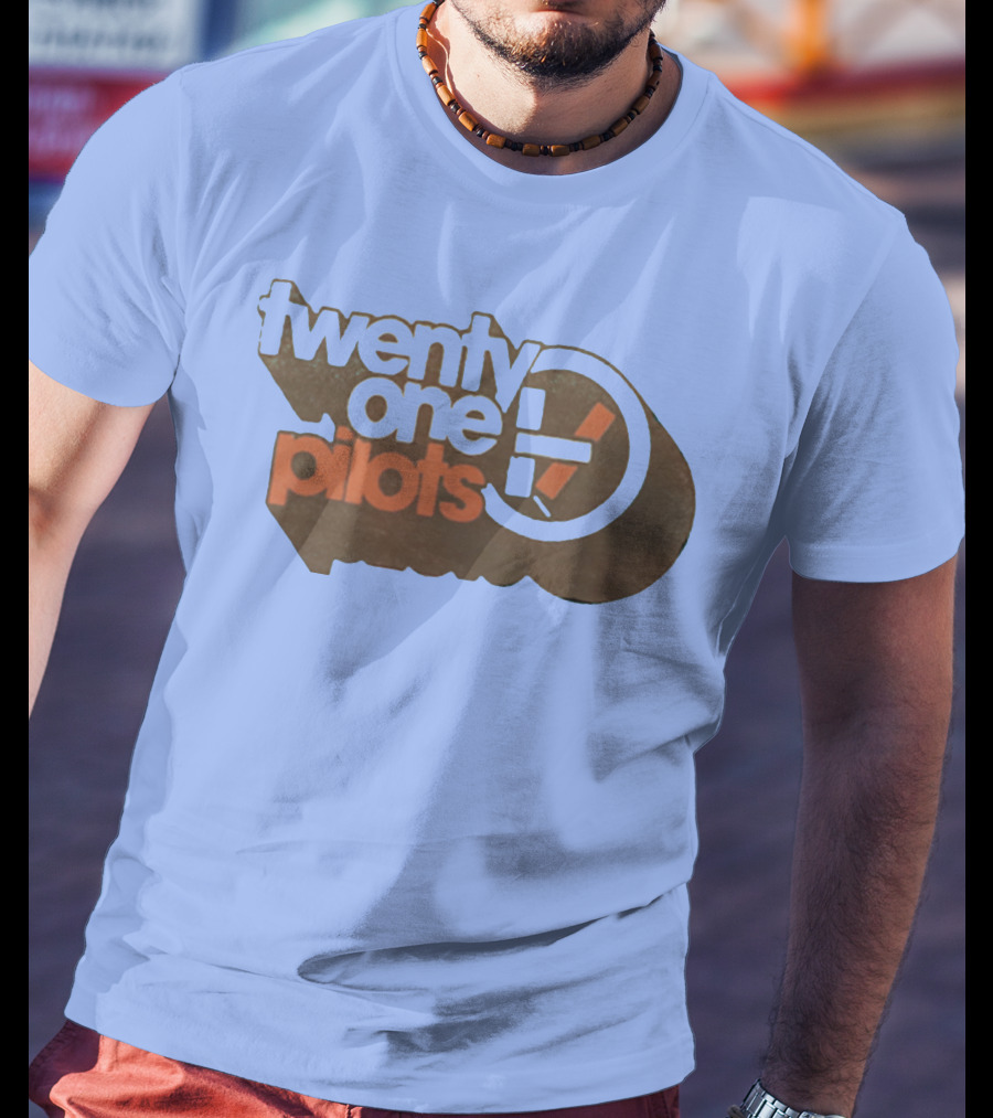 Twenty One Pilots Logo On Light Blue Background T-Shirt