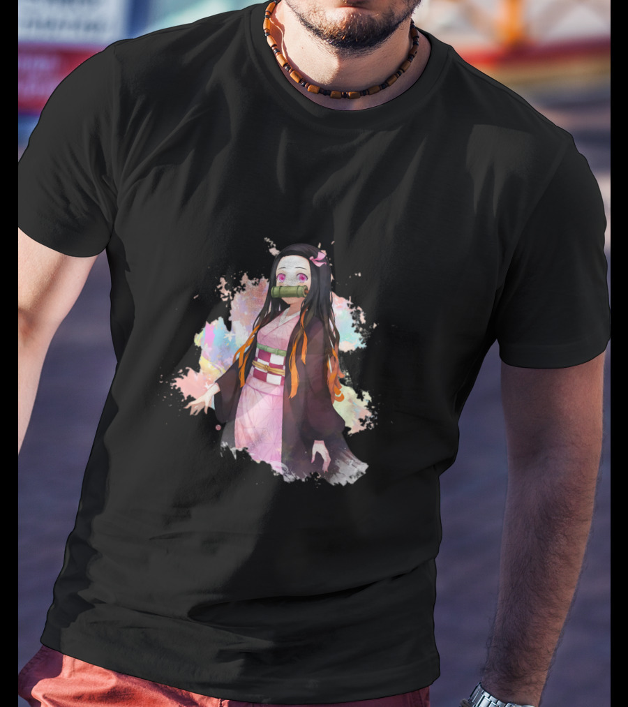 Cute Kawaii Nezuko From Demon Slayer Anime Character T-Shirt