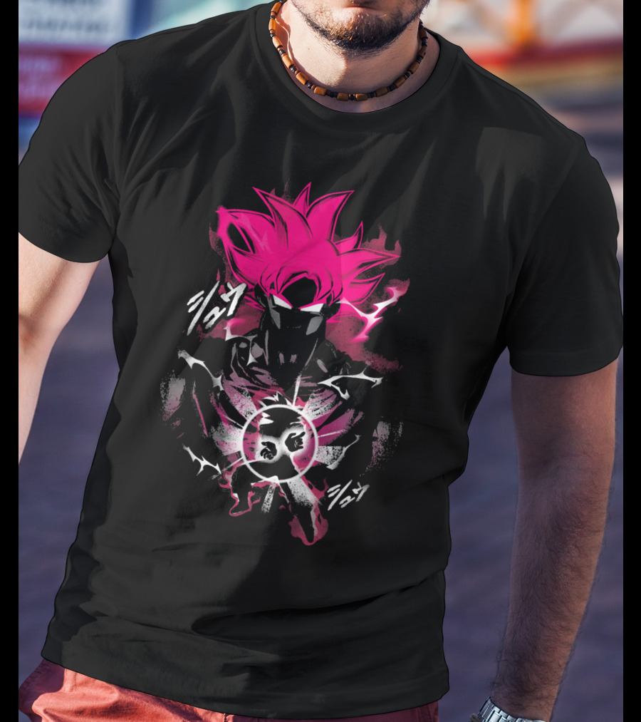 Attack Of The Saiyan Pink Hair Power Energy Aura T-Shirt
