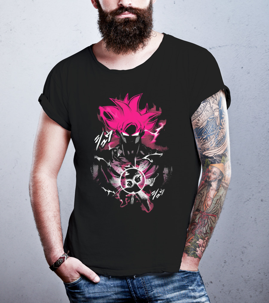 Attack Of The Saiyan Pink Hair Power Energy Aura T-Shirt