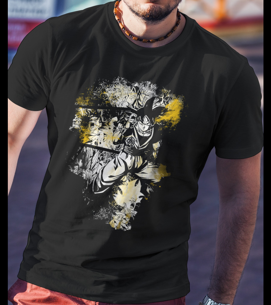 Grunge Instinct Goku Super Saiyan Yellow And Black Elements T-Shirt