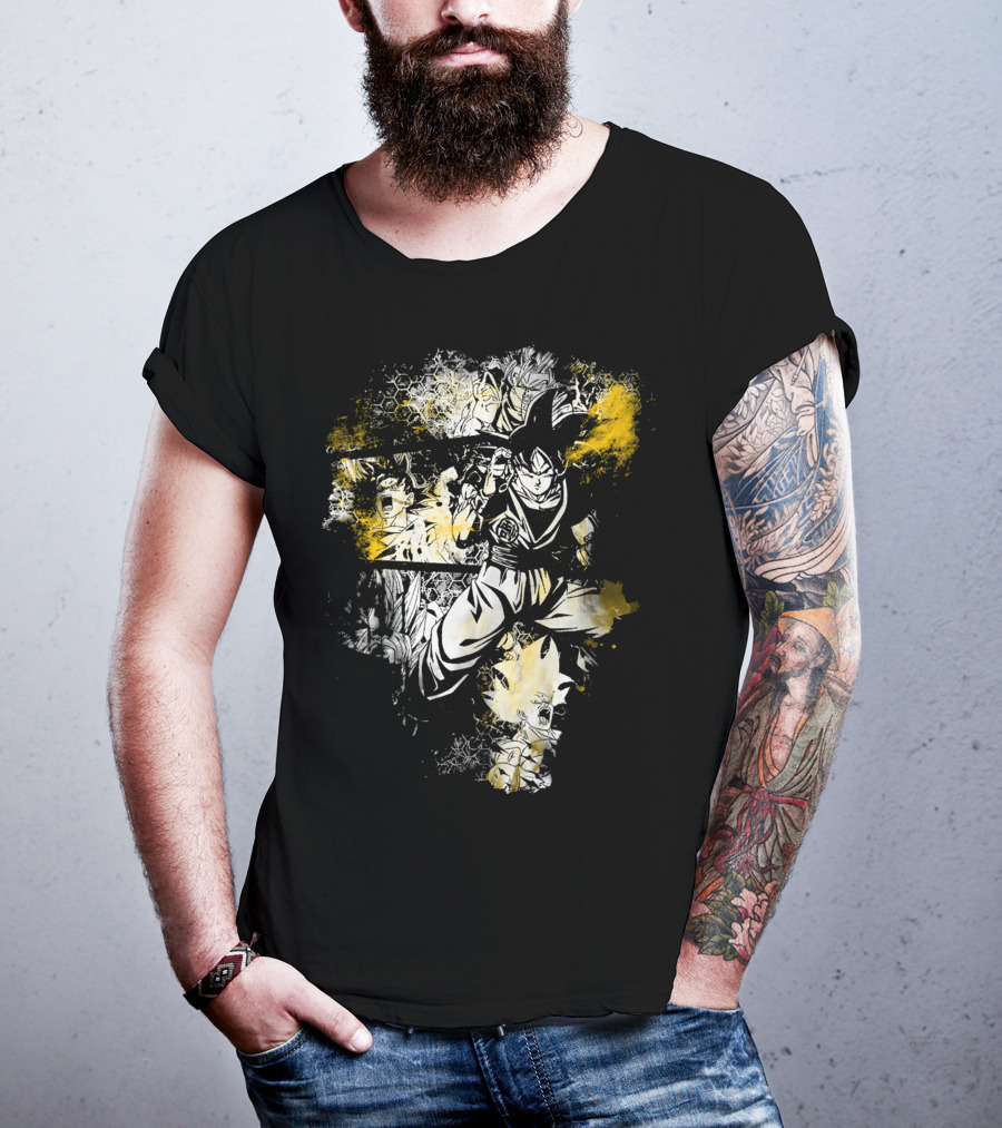 Grunge Instinct Goku Super Saiyan Yellow And Black Elements T-Shirt
