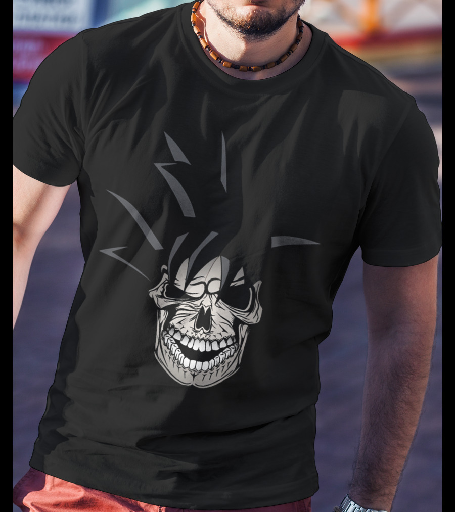 Krazy Saiyan Skull With Spiked Hair T-Shirt