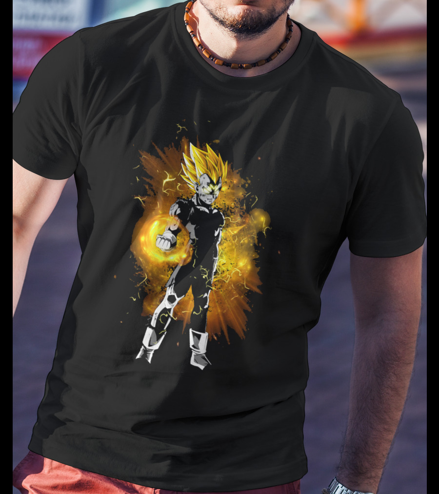 Majin Vegeta Ultimate Sacrifice Fiery Aura Power Stance T-Shirt