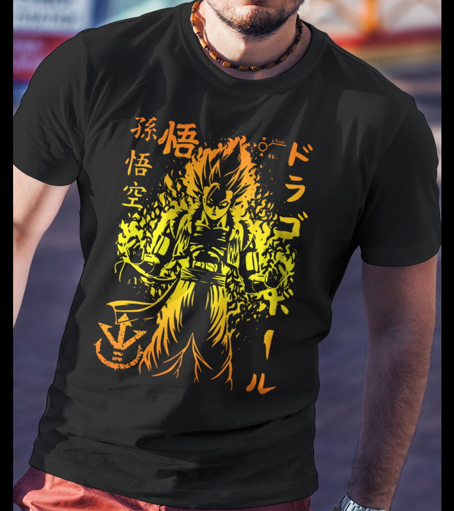 Dragon Ball Goku Super Saiyan Japanese Kanji T-Shirt