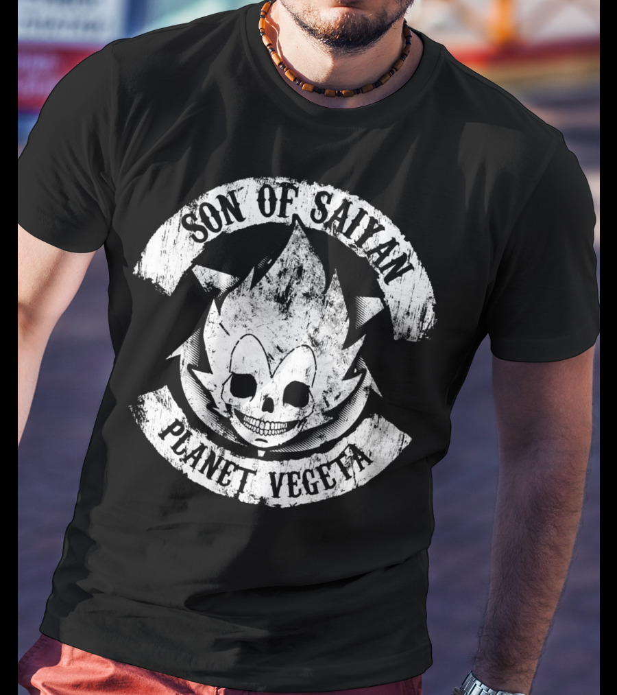 Son Of Saiyan Planet Vegeta Skull Emblem T-Shirt
