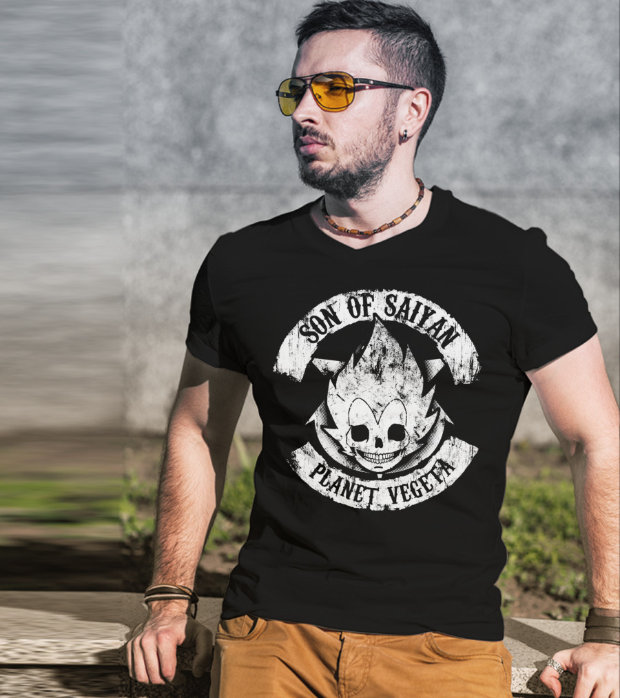 Son Of Saiyan Planet Vegeta Skull Emblem T-Shirt