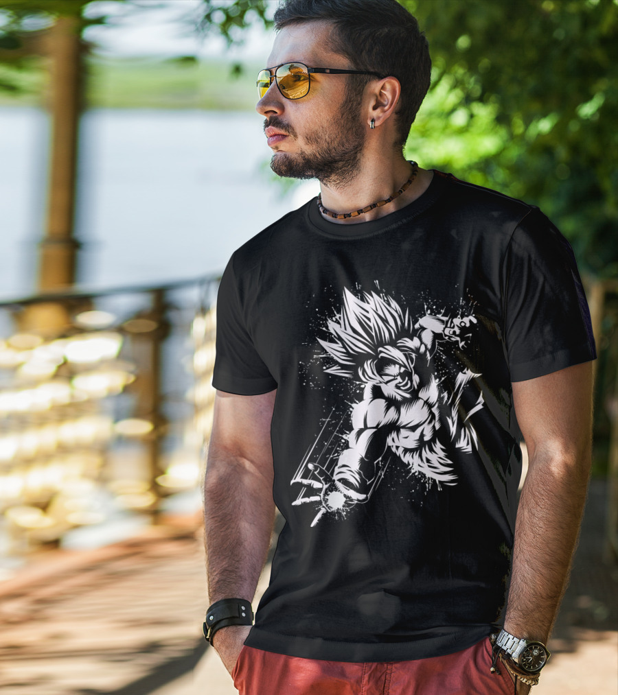 Super Saiyan Power Burst Action Attack T-Shirt