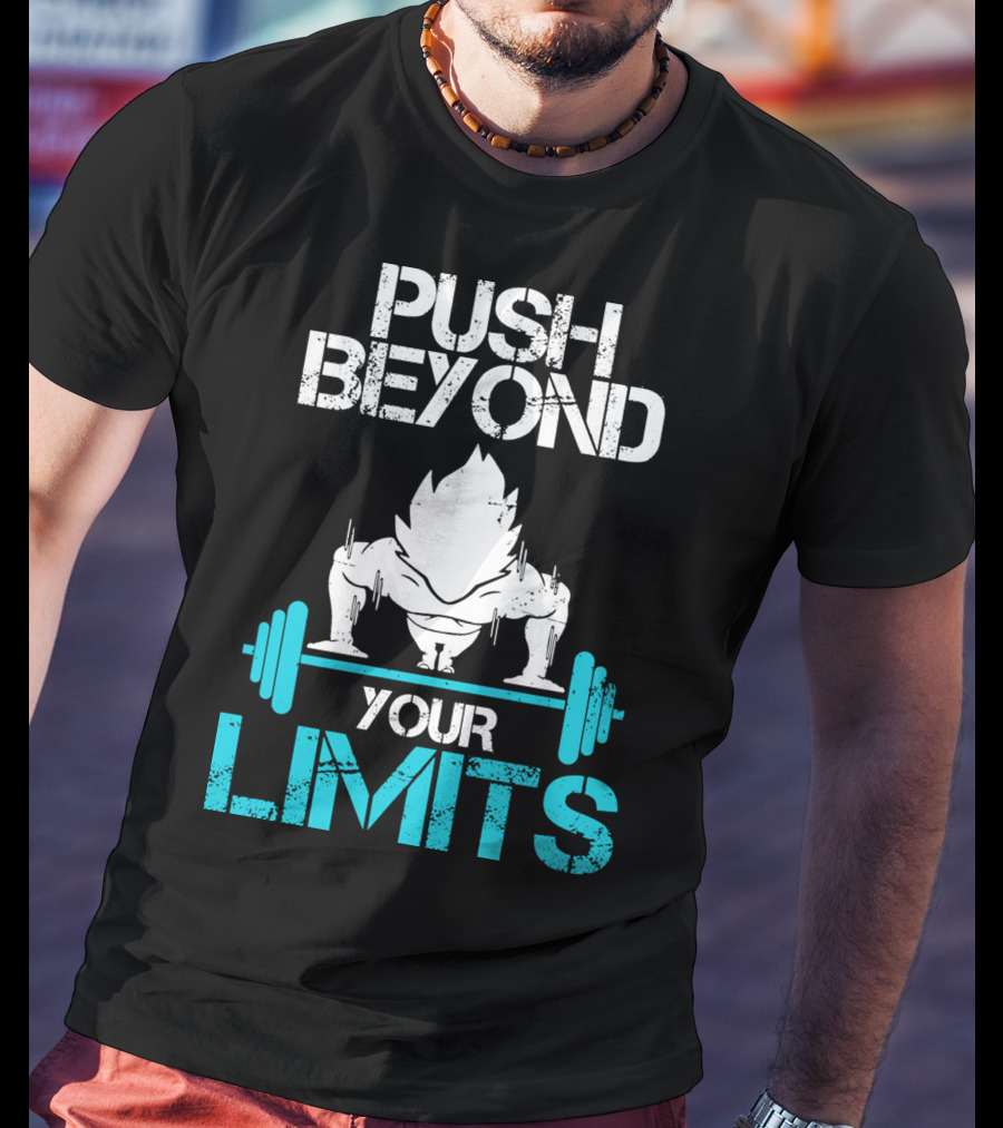 Push Beyond Your Limits Super Saiyan Goku Bench Press Power T-Shirt