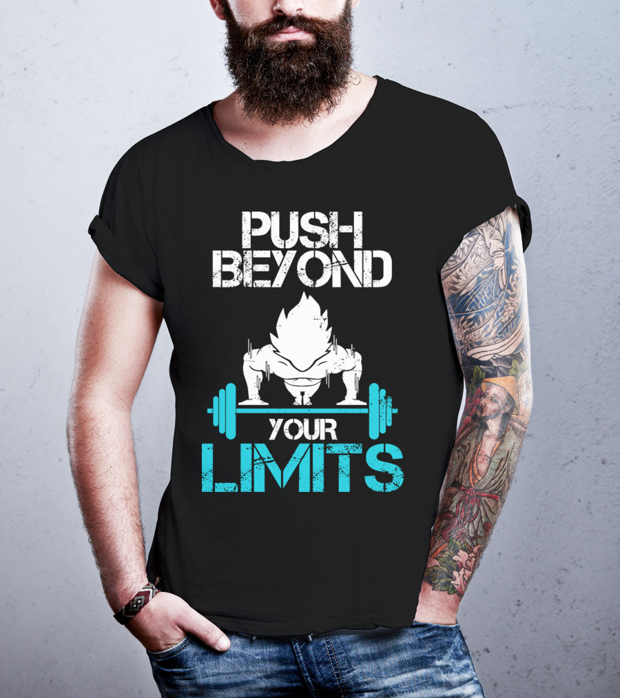 Push Beyond Your Limits Super Saiyan Goku Bench Press Power T-Shirt
