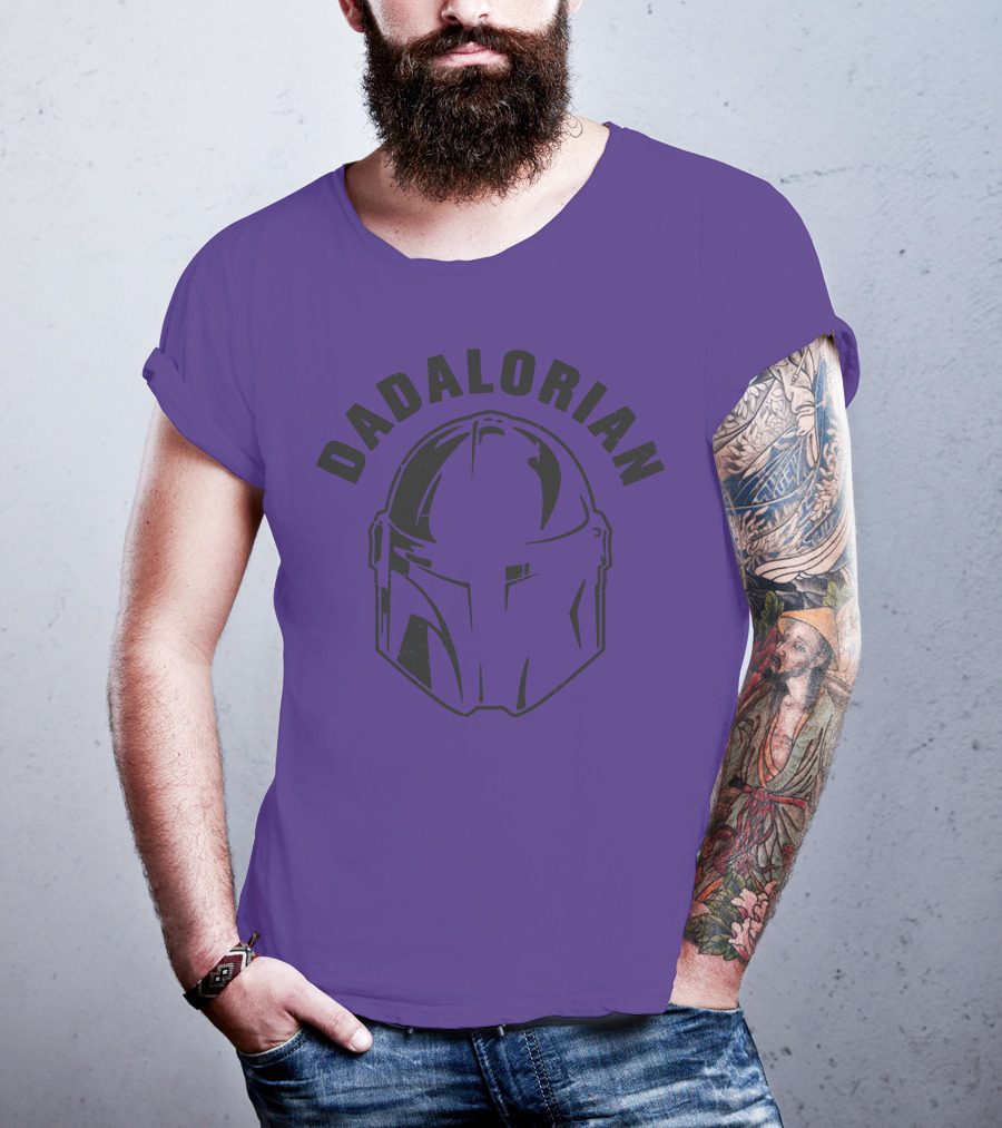 Dadalorian Funny Family Daddy Lover Father's Day Mandalorian Helmet T-Shirt