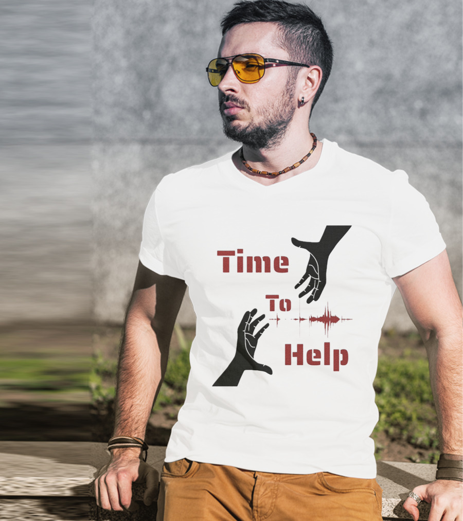 Time To Help Turkey Aid Hands And Heartbeat T-Shirt