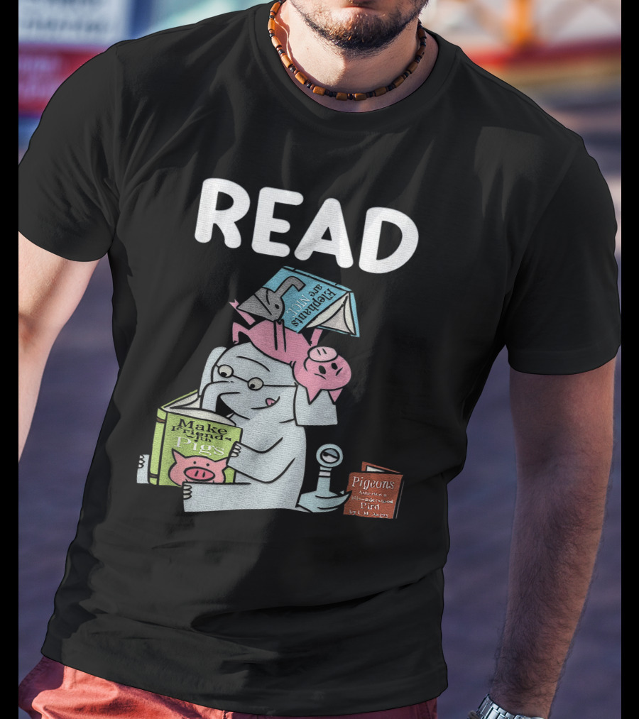 READ Make Friends Pigs Piggie Elephant Pigeons Trix Willems T-Shirt