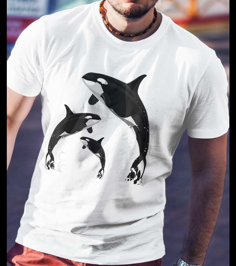 Killer Whale Jumping Orca Splash Trio T-Shirt