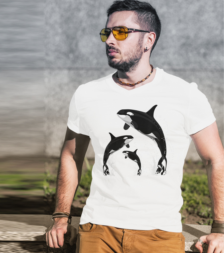 Killer Whale Jumping Orca Splash Trio T-Shirt