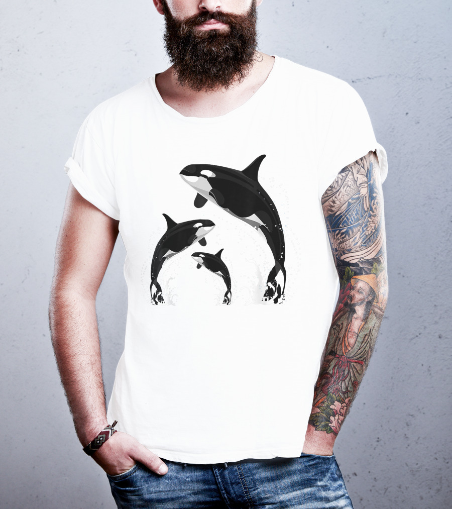 Killer Whale Jumping Orca Splash Trio T-Shirt