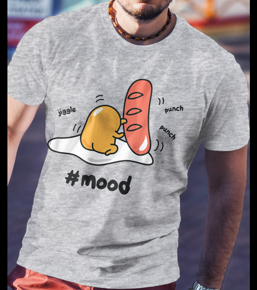Gudetama Jiggle Punch Punch Hot Dog #Mood T-Shirt