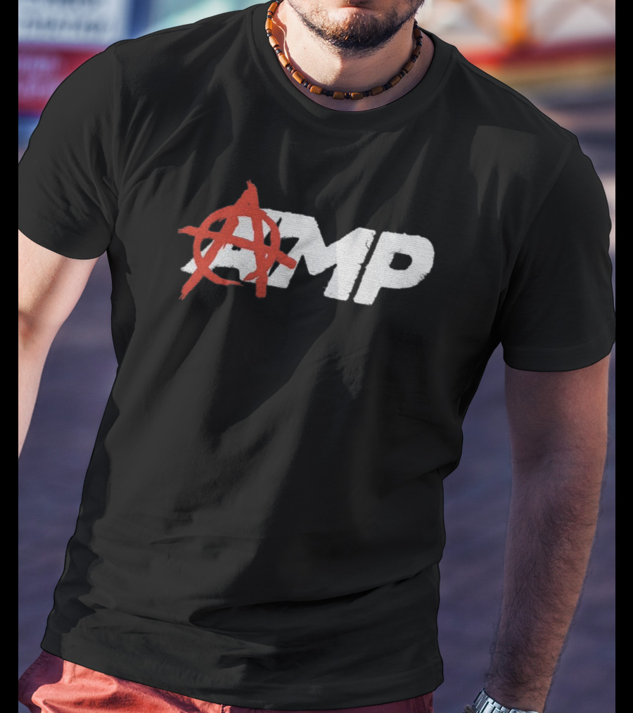 Anarchy Symbol With AMP Text T-Shirt