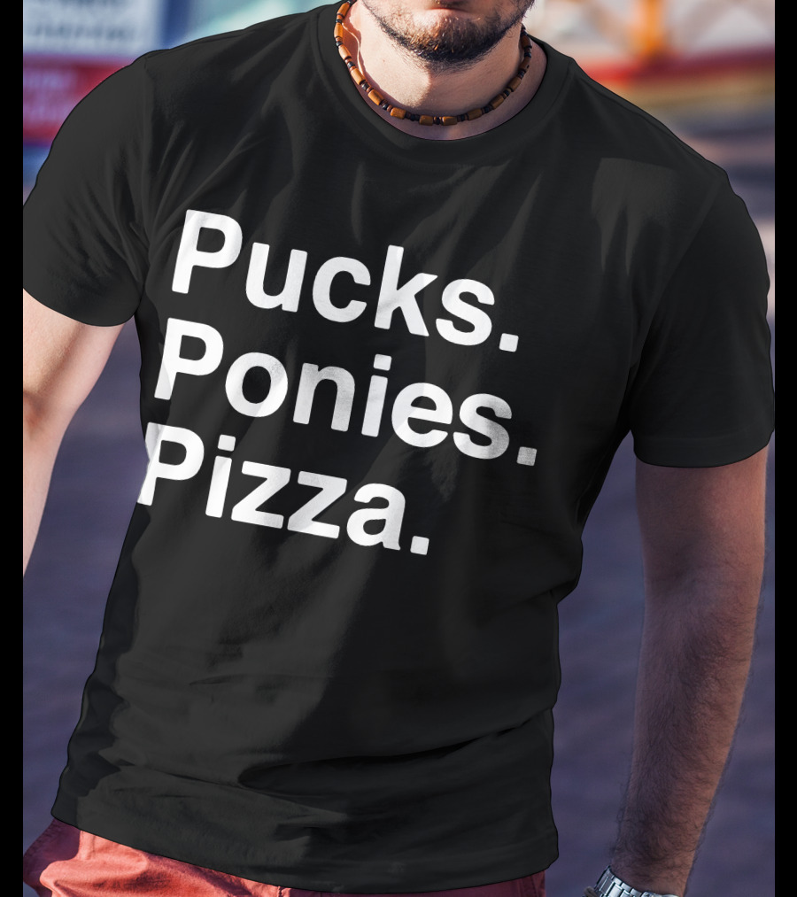Elio Imbornone Pucks Ponies Pizza Fun T-Shirt