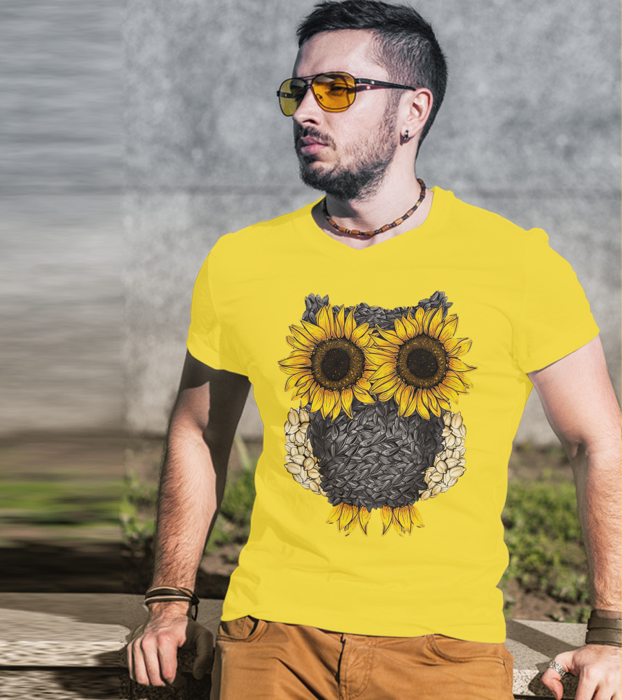 Sunflower Sunflower Owl Owl Sunflower Sunflower T-Shirt