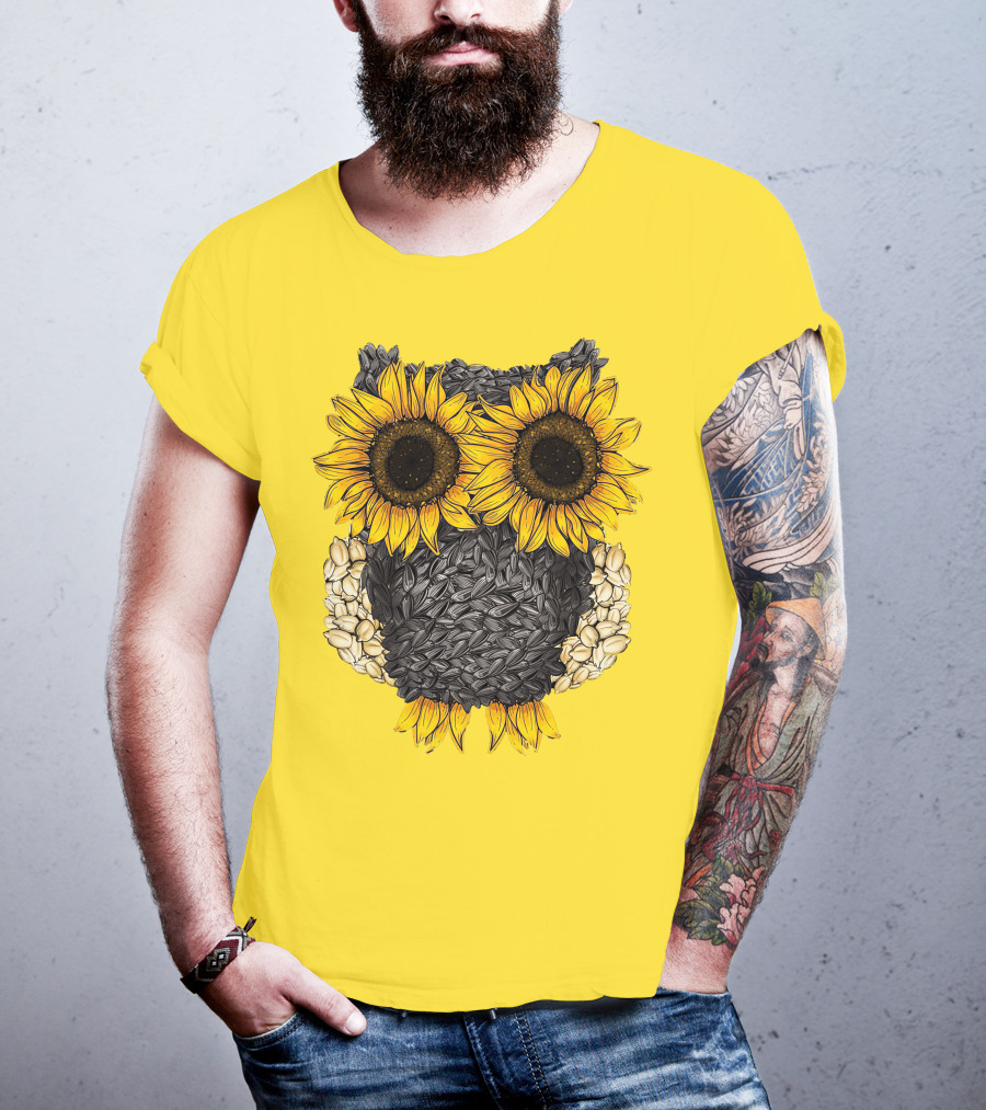 Sunflower Sunflower Owl Owl Sunflower Sunflower T-Shirt