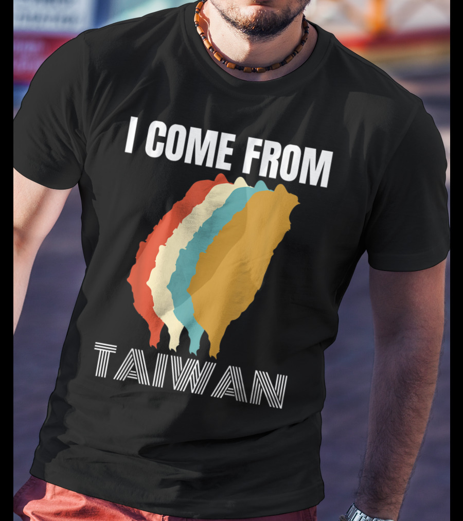 I Come From Taiwan Colorful Silhouette Map T-Shirt