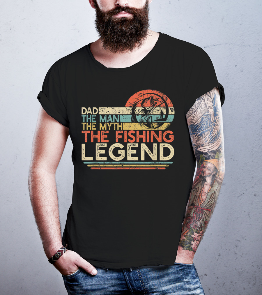 Dad The Man The Myth The Fishing Legend Vintage Fisherman T-Shirt