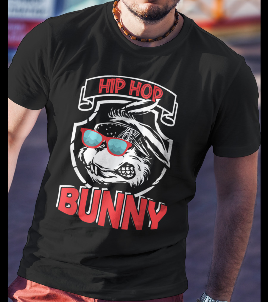 Hip Hop Bunny With Sunglasses Easter Toddler T-Shirt
