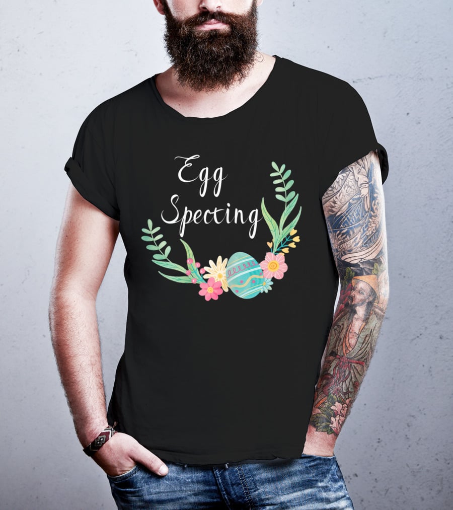 Egg Specting Pregnancy Announcement Floral Easter T-Shirt