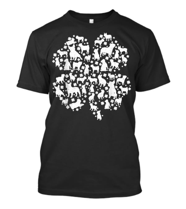 St Patricks Day French Bulldog Dog Clover Irish Shamrock T-Shirt