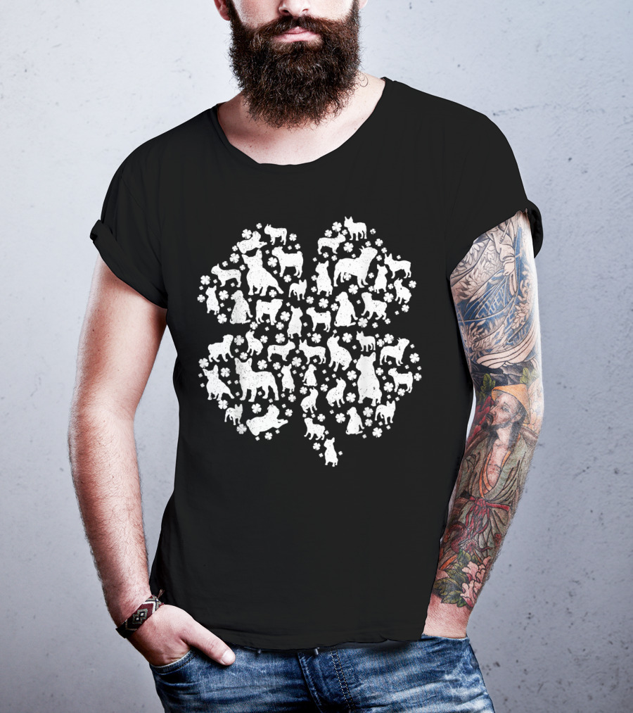 St Patricks Day French Bulldog Dog Clover Irish Shamrock T-Shirt