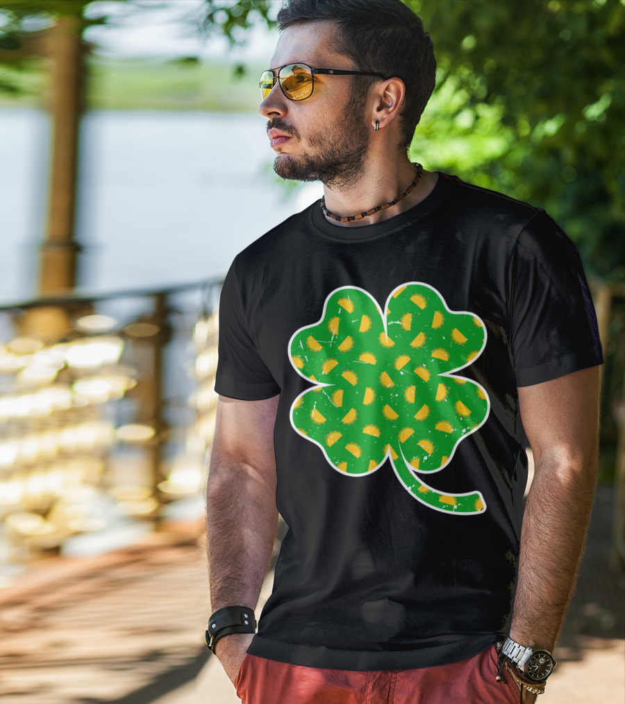 Taco Lover St Patricks Day Clover Saint Paddys Shamrock Tacos T-Shirt