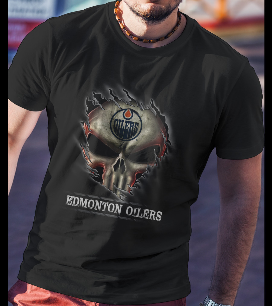 Skull Edmonton Oilers Fan T-Shirt